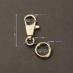 2pcs Double Opening Snap Hooks Heavy Duty Metal Push Gate Swivel Lobster Clasp Keychain Clip Purse Making Accessories (Gold) - color: Gold