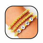 JEWEKY Easter Heishi Bracelets Gold Beaded Polymer Clay Bunny Pendant Bracelet Jewelry Accessories - color: B-Mother's Day