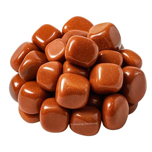 Amazing Gemstone Red Goldstone Crystal Tumbled Stones Polished Rocks - Natural Gem Stones for Healing - DIY Crystals for Protection (1 Piece) - color: Red Goldstone