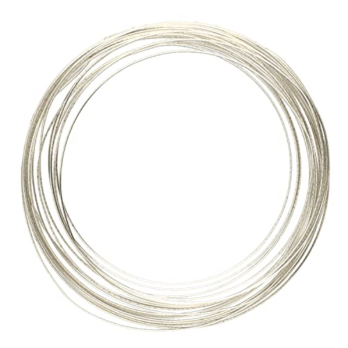 The Beadsmith Half-Round Craft Wire - Medium Temper Beading Wire, Silver Color, 21 Gauge, 4 Yards
