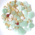 50Pcs Inlaid Alloy Imitation Jade Beads Accessories for DIY Jewelry Crafts Making,Assorted Shaped Spacer Charms Beads with Hole for DIY Necklace Bracelet Earrings Crafts Jewelry Making Kits