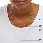 Amazon Essentials Sterling Yellow Gold or Silver Thin 0.8mm Box Chain Necklace - color: Yellow Gold, size: 16"
