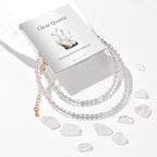 Crystal Choker Necklaces for Women,4mm Handmade Natural Stone Choker Beaded Necklace Healing Crystal Necklace Gemstone Bead Necklaces for Women - color: Clear Quartz