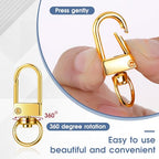 30 Pieces Lobster Claw Clasps Gold Swivel Snap Hooks, Metal Lobster Clasp Keychain Swivel Lanyards Snap Hooks Key Chain Hooks for Jewelry Making Purse Bags Keychain Clasp Connector Art Crafts