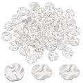 PH PandaHall 50pcs 8mm Flat Round Spacer Beads, Silver Brass Wavy Disc Beads Jewelry Findings Loose Beads for DIY Bracelets Necklaces Earrings Jewelry Making Craft Making - color: Silver