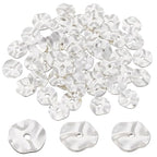 PH PandaHall 50pcs 8mm Flat Round Spacer Beads, Silver Brass Wavy Disc Beads Jewelry Findings Loose Beads for DIY Bracelets Necklaces Earrings Jewelry Making Craft Making - color: Silver
