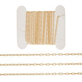 Elecrelive 3.28 Ft 14K Gold Filled Paperclip Chains Brass Permanent Jewelry Chains 2.5mm Oval Link Cable Chains with 1 Square Velvet Bag for Women's Trendy Layering Necklace Bracelet Making - color: Golden