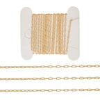 Elecrelive 3.28 Ft 14K Gold Filled Paperclip Chains Brass Permanent Jewelry Chains 2.5mm Oval Link Cable Chains with 1 Square Velvet Bag for Women's Trendy Layering Necklace Bracelet Making - color: Golden