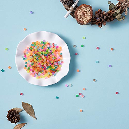 100Pcs 4-4.5mm Transparent Frosted Glass Beads Colorful Round Matte Glass Loose Spacer Beads for DIY Necklace Earring Bracelet Jewelry Making Handmade Crafts - color: Colorful-4mm