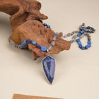 Long Necklaces for Women Boho, Oval Waterdrop Turquoise Pendant, Natural Stone Beaded, Handmade,Vintage & Elegance, Boho Fashion Charm Beaded Necklace for Women - style: C-Lapis Lazuli Pendant