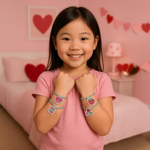 Ooly Mini Shrink-Its DIY Shrink Art Kit – 5 Pre-Cut Shrinking Plastic Charms and 5 Ball Chains, Hugs and Kisses, 10 Pc Set - color: Hugs and Kisses