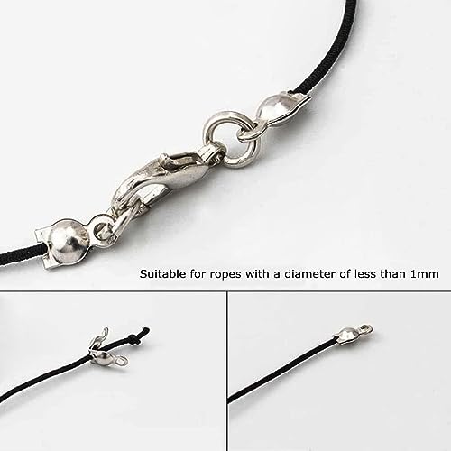 1000PCS Jewelry Making Accessories Set, 100 Lobster Claw Clasps 300 Crimp Beads Crimp Beads Clasps Caps 600 Open Jump Ring Connectors for DIY Bracelet Necklace Crafts Jewelry Making(Platinum) - color: Platinum