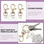 Swpeet 125Pcs Golden Keychain Making Set, 25Pcs Swivel Lanyard Snap Hook, 25P Keychain Ring, 25P Extender Chains, 50P Open Jump Rings, Swivel Lobster Clasps, Keychains Clips - color: Golden