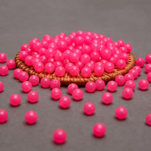 BONNY BOXX 1000PCs 6MM Jelly Rose Acrylic Round Beads, Smooth Transparent Acrylic Balls, Plastic Resin Gumball Bubblegum Chunky Beads for Necklace & Bracelet Making, Crafting Supplies - color: Jelly Rose, size: 6MM