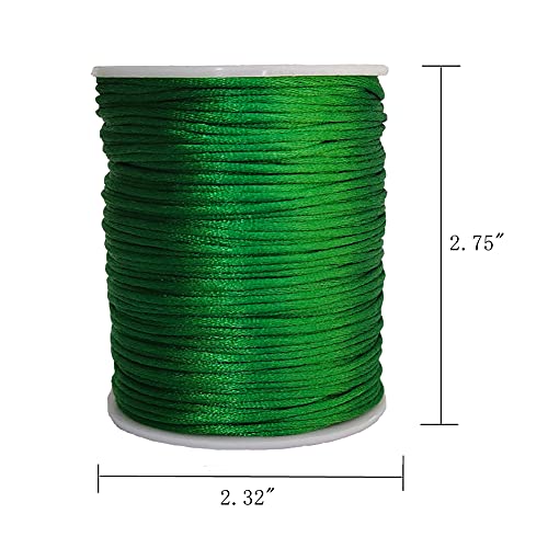 1.5mm Nylon Satin Cord Thread Beading String for Macrame Bracelets Chinese Knotting,Necklaces,Jewelry Making 109 Yards (Grass Green) - color: Grass Green, size: 1.5mm