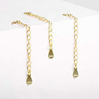 3 Pcs Necklace Extender, 925 Sterling Silver Extension for Jewelry Necklace Bracelet Anklet Extenders for Women Jewelry Making Chains 2 inch, Gold - color: 3 Golden Extension Chains