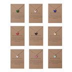 Rrdaily 9 Pcs Dainty Colorful Butterfly Pendant Necklace Set for Women,Bohemian Acrylic Butterfly Chain Necklace Cute Jewelry Gift - style: Style#B-gold card