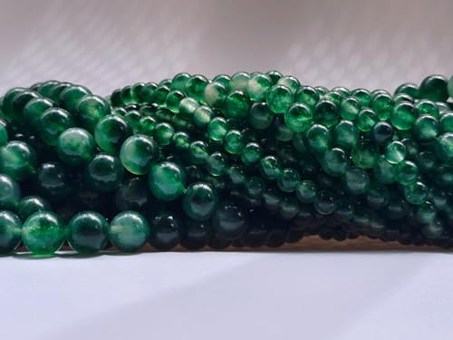 Stone Beads 6mm 140pcs Green Flower Jade Beads Round Loose Gemstones Beads for Bracelet Necklace Jewelry Making (6mm, 60626 Green Flower Jade) - color: Green Flower Jade Beads, size: 6mm