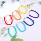 Rainbow Heishi Surfer Bracelets Set for Women Stackable Clay Beaded Bracelets Disc Stretch Preppy Bracelets Layering Colorful Friendship Bracelets Team Cheer Bulk Boho Summer Beach Jewelry Gift - style: CHEER