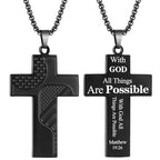Sport Necklace for Men Pickleball Necklace Stainless Steel Cross Pendant Gifts for Men Pickleball Fans Bible Verse - style: 19:26