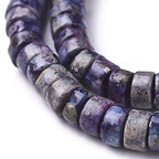 Craftdady 234Pcs Heishi Coin Natural African Pyrite Gemstone Beads Flat Round Disc Energy Healing Crystal Stone Loose Beads 6mm for Jewelry Bracelet Necklace Earring, Lilac - color: African Pyrite, Lilac, size: 6mm