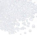 MECCANIXITY 15/0 11/0 8/0 6/0 Glass Seed Beads 1.5mm/2mm/3mm/4mm Loose Seed Beads for Jewelry Earring Bracelet Craft Making, 5888PCS, Clear - color: Clear