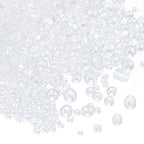 MECCANIXITY 15/0 11/0 8/0 6/0 Glass Seed Beads 1.5mm/2mm/3mm/4mm Loose Seed Beads for Jewelry Earring Bracelet Craft Making, 5888PCS, Clear - color: Clear
