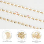 KYUNHOO 13 Feet/4M White Oil Drip Chain for Jewelry Making Twist Lip Chain Roll Gold Plated Brass Jewelry Link for Necklace Bracelet Earring DIY Finding Supplies - color: White Lip