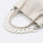 AUMEY Handbag Chain Straps Acrylic Purse Chain Strap Fashionable Replacement Purse Clutches Handles for Purse Handbags DIY Crafts, 15.7 inch of Each (02- White) - color: 02- White
