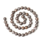 45PCS 8mm Natural Brown Snowflake Jasper Gemstone Round Stone Loose Beads for Jewelry Making 1 Strand 15" - color: Brown Snowflake, size: 8mm