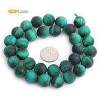 GEM-Inside 12mm Natural Stone Green Tiger Eye Frosted Matte Unpolished Round Beads for Jewelry Making Strand 15 inch - color: Green Tiger Eye, size: 12mm