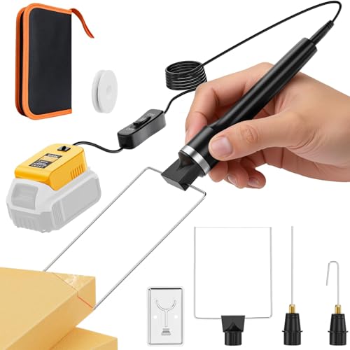 Ecarke 3-in-1 Foam Cutter Tool Compatible with DeWalt 20V (No Battery),18W Hot Wire Foam Cutter Kit with USB-A & USB-C Charging Port,750°F Styrofoam Cutter for Foam DIY Cutting & Crafting - Tool Only - color: Yellow