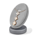 PU Leather Necklace Display Stand Microfiber Small Necklace Holder Jewelry Gift Display Stand For Birthday, Valentine's Day (Light Gray) - color: Light Grey