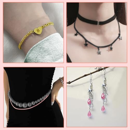 80ft Jewelry Making Kit - 8 Color Stainless Steel Curb Chain, 240 Jump Rings & 80 Lobster Clasps for DIY Bracelet, Earring & Necklace Crafts (2*3 mm) - color: 8 Colors Curb Chain 80FT