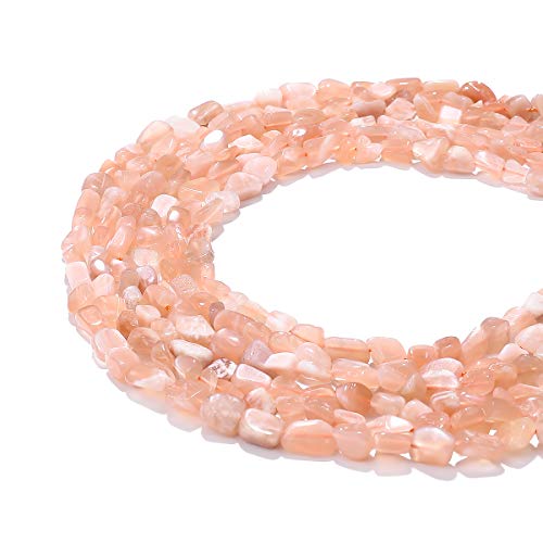 BEADIA Irregular Natural Sunstone Stone Loose Semi Gemstone Beads for Jewelry Making 5-8mm 38cm - color: Sunstone, size: 5-8mm 38cm