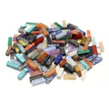 40 Pcs Healing Loose Beads Rectangle Shape Natural Necklace Stone Pendants Crystal Charms for Jewelry Making DIY Craft - color: rectangle