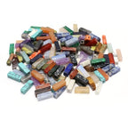 40 Pcs Healing Loose Beads Rectangle Shape Natural Necklace Stone Pendants Crystal Charms for Jewelry Making DIY Craft - color: rectangle