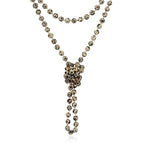 Bead Strand Versatile 60" Long Wrap Necklace - Handmade Knotted Multi Layer Sparkly Crystal, Semi Precious Natural Stone, Lava, Glass Faux Pearl - color: Natural Stone Bead - Dalmatian Jasper