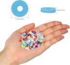 3600pcs Mixed Blue Clay Beads for Bracelets Making, 10 Strands Flat Round Polymer Clay Disc 6mm Spacer Heishi Beads for Jewelry Making Earring Necklace (Mixed Blue, 6mm) - color: Mixed Blue