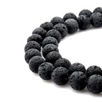 90pcs Adabele Natural Black Volcanic Lava Rock Healing Gemstone 4mm (0.16 inch) Small Round Beads Gem Stone Spacer for Jewelry Making GY18-4 - color: Lava/Volcanic Rock, size: 4mm (90pcs/1 Strand)