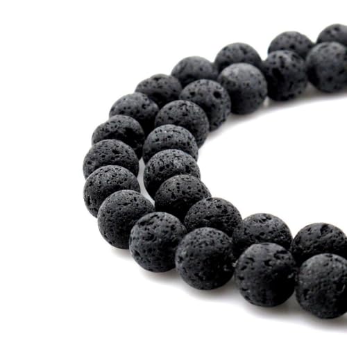 90pcs Adabele Natural Black Volcanic Lava Rock Healing Gemstone 4mm (0.16 inch) Small Round Beads Gem Stone Spacer for Jewelry Making GY18-4 - color: Lava/Volcanic Rock, size: 4mm (90pcs/1 Strand)