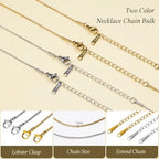 Jabogrii 20 Pack Gold and Silver Necklace Chain for Jewelry Making Stainless Steel Snake Necklace Bulk 18 Inches Handmade Jewelry Chain with Lobster Clasps Extender - color: Snake Chain