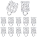 1 Box 160Pcs Bail Tube Beads Silver Bail Bead Bulk Textured Tibetan Alloy Tube with Loop Connector Pendant Links Charms Hanger Spacer for Jewelry Making Bracelets Earrings DIY Crafts - color: Silver