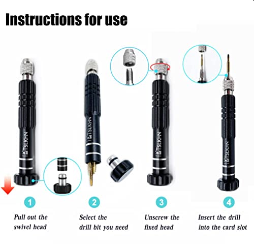 PTSLKHN Eyeglass Repair Kit, 5-in-1 Multifunctional Small Screwdriver, S2 Steel Eyeglass Screwdriver Kit for Eyeglass, Sunglasses, Electronics, Cellphone, Jewelry and More (Black 5in1) - color: Black