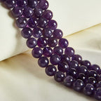 100pcs 6mm Amethyst Beads Natural Gemstone Beads Round Loose Beads for Crafting and Jewelry Making - color: Amethyst, size: 6mm