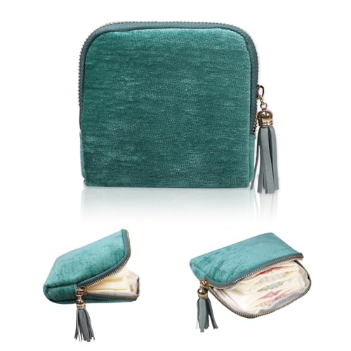 Stratalife Travel Jewelry Case - Portable Jewelry Pouches for Gemstones Healing Crystal, Bracelets Bangles Storage, Necklace Ring Holder Organizer with Zipper for Women, Mint Blue Tassel - color: Mint Blue