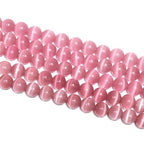 MJDCB 30pcs Pink Cat Eye Stone Beads 12mm Round Crystal Loose Bead for Jewelry Making DIY Bracelets Necklace - color: Pink, size: 12mm(30pcs)
