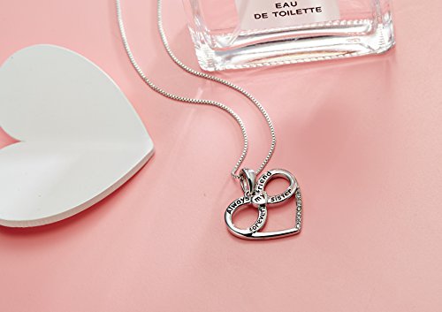 Forever Connected Mother & Son Necklace – Heart Pendant Gift for Mom, Sterling Silver Jewelry for Mother's Day or Birthday - style: Sister D