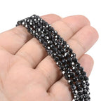 Hematite 4mm Faceted Round Beads Loose Beads 16 Inch for Jewelry Making Beads - color: Hematite