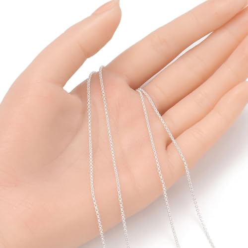 Adabele 5 Feet Authentic 925 Sterling Silver Unfinished Rolo Belcher Cable Chain Link 1.5mm (0.06 Inch) Thin Small Bulk Hypoallergenic Nickel Free for DIY Craft Jewelry Making SSK-A1 - color: Sterling Silver, size: 1.5mm Chain - 5 Feet Long